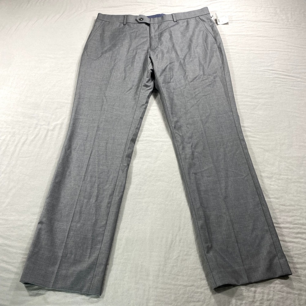 NEW Tommy Hilfiger Pants Mens 38x32 Gray‎ Modern Fit Wool Blend Stretch Formal
